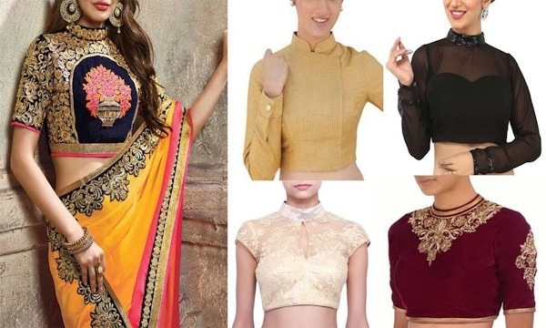 6 Unique Collar Patterns For Saree Blouse | Collar Neck blouse Designs