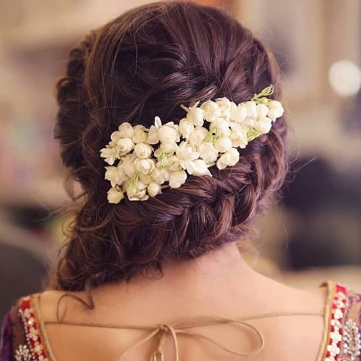 Artificial flower gajra for women hair accessories white flower for hair  decoration bun juda long hair decoration