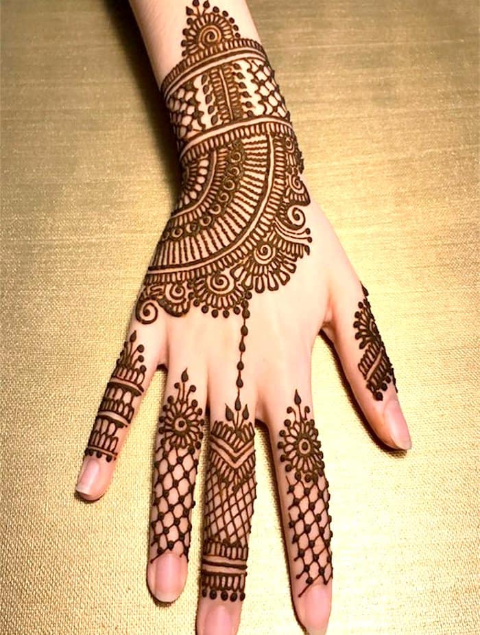 Beautiful henna design for back hand