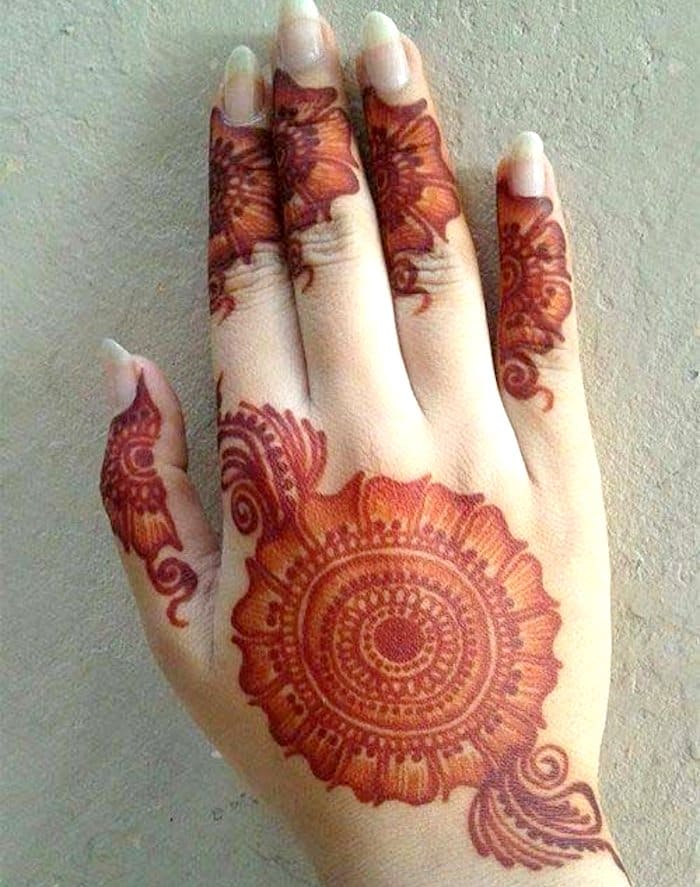 Stunning flower mehndi tattoo