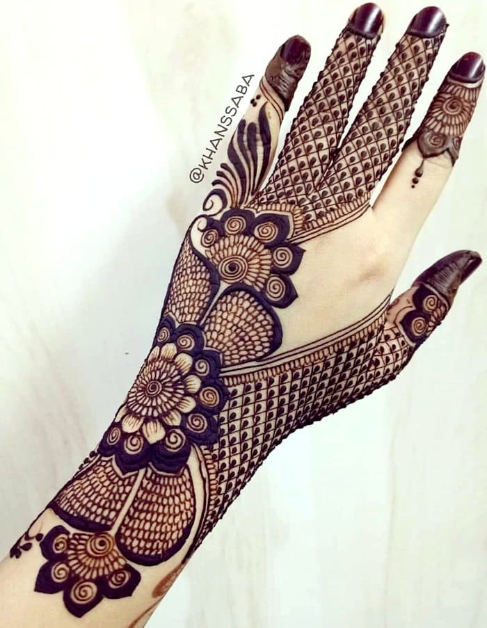 Latest indo-arabic full hand flower mehndi