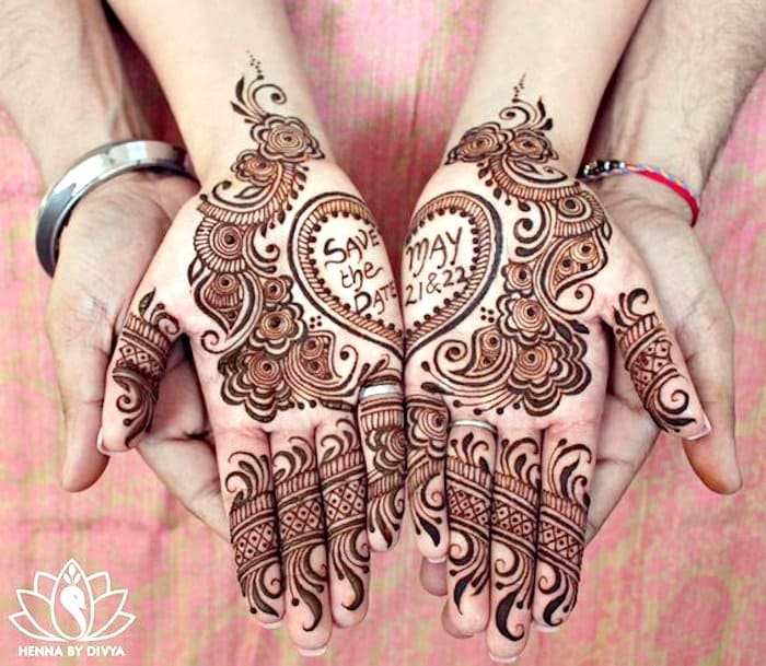 Beautiful heart shape henna art
