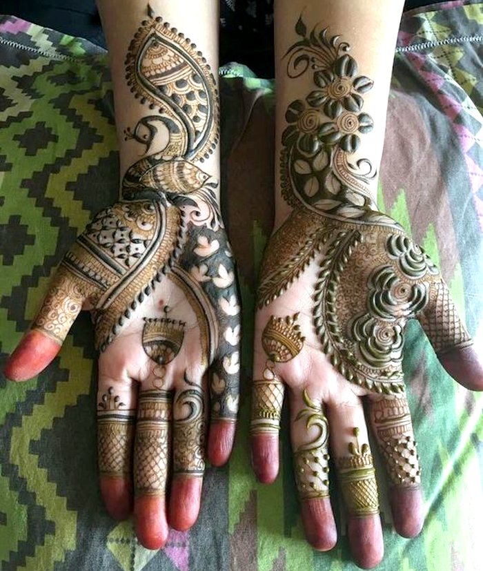 Beautiful mehndi design with peacock