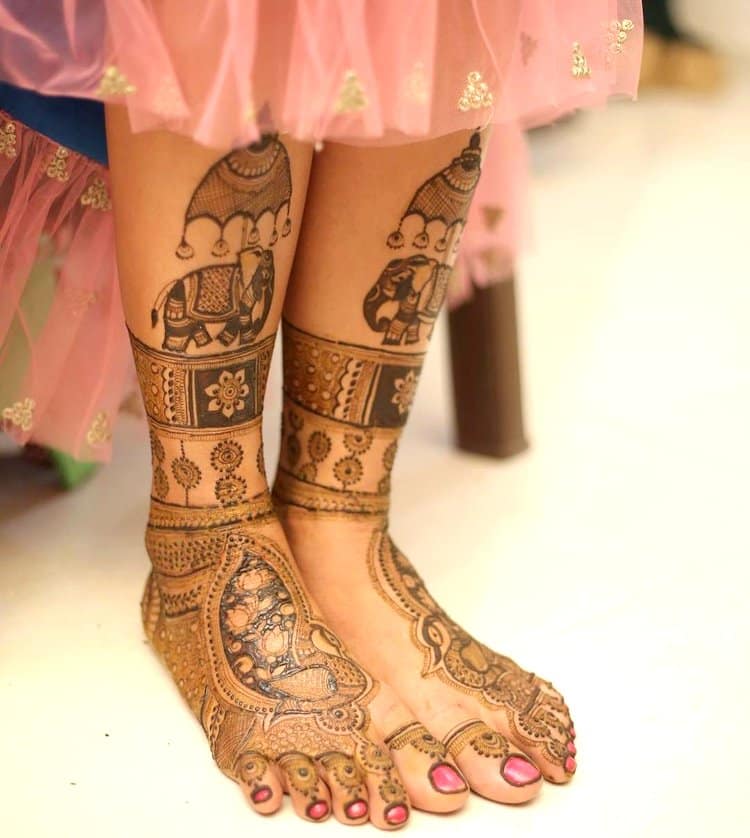 Traditional feet mehndi designs