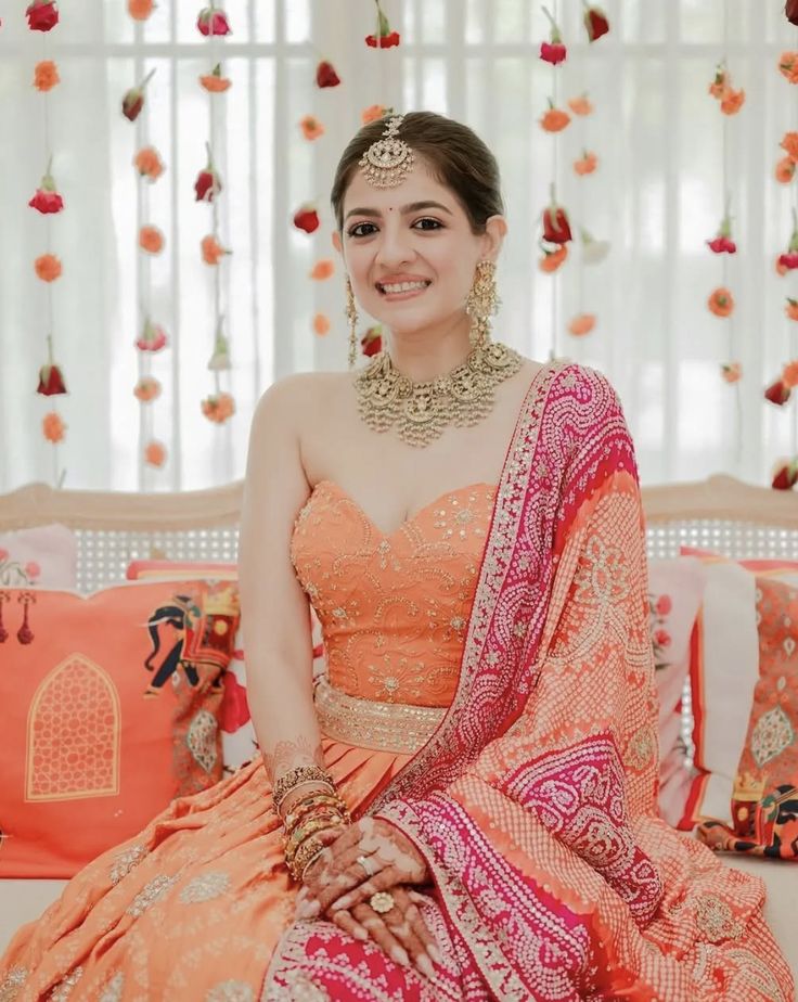 knee length dresses for ladies Green Color Long Top Dress For Mehendi Function main image 1