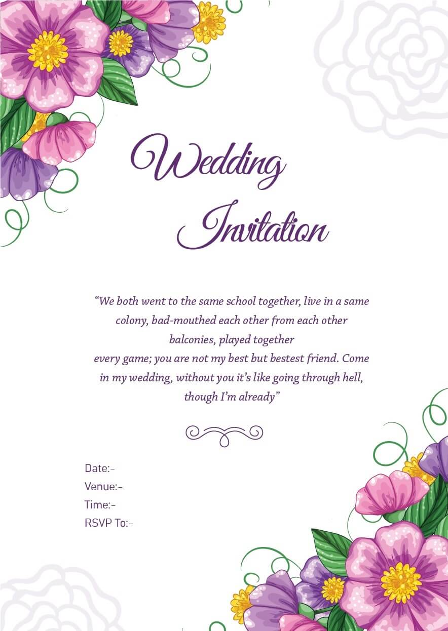 Indian Wedding Invitation Text Message For Friends On