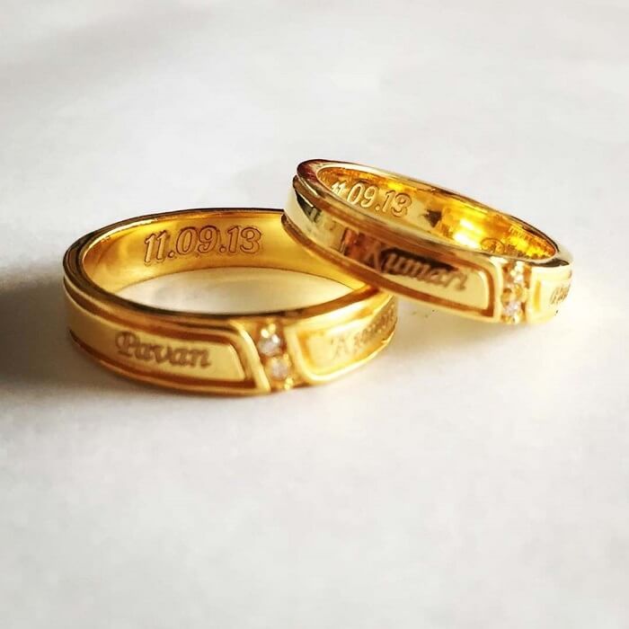 Kerala Engagement Rings | Couple ring design, Wedding ring with name, Wedding  ring designs