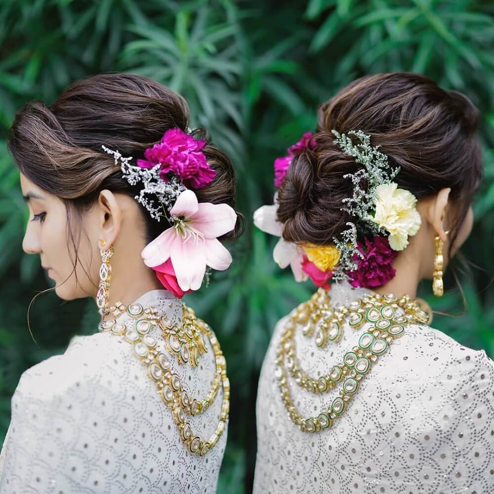 15 Indian Bridal Hairstyles With Flowers  Candy Crow