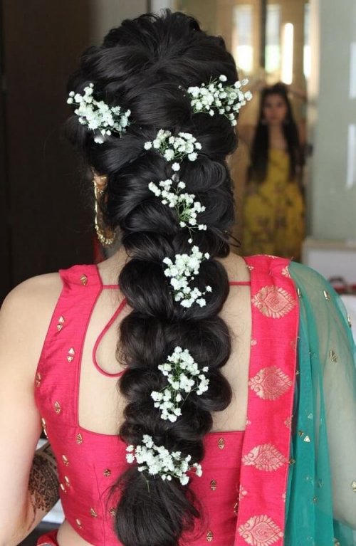 Get Long Hair Jasmine Flower Hairstyle In Kerala Background
