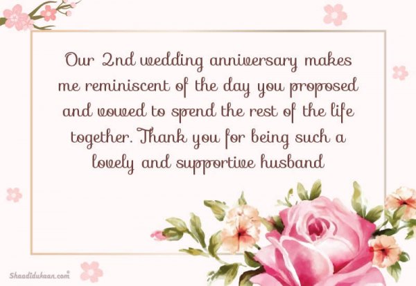 2nd wedding anniversary for husband