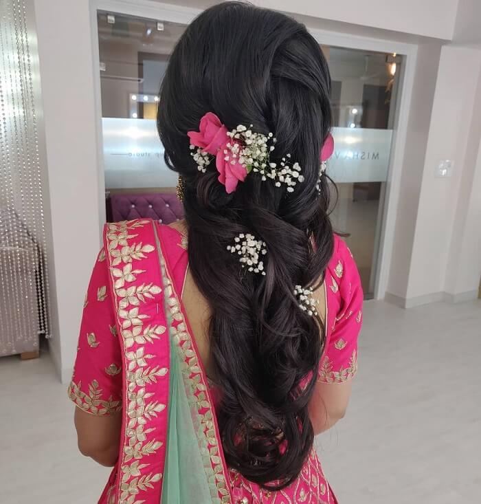Engagement traditional hairstyle by Agam make-up. #hair #hairstyles # traditional #traditionalsaree #traditionalhairstyle #hairstyles… | Instagram