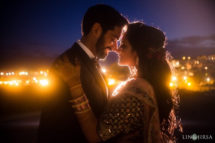Charming Night Indian Wedding Photos of Brides and Grooms and Decor