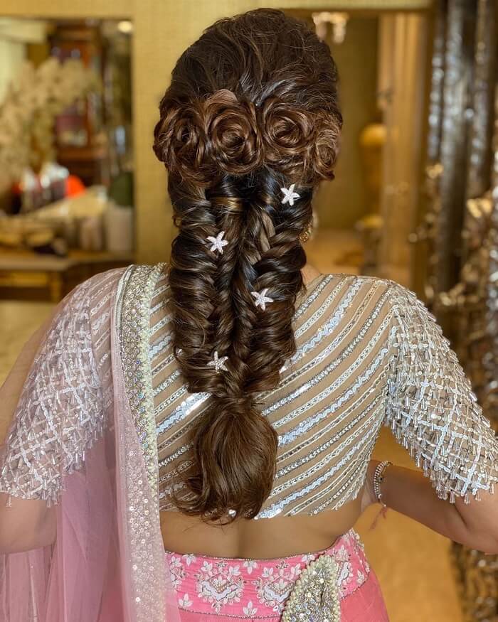 latest-low-ponytail-hairstyle-for-engagement-in-lehenga-1 | WedAbout