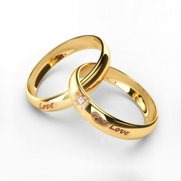 Engraved Expressions Gold Couple Bands