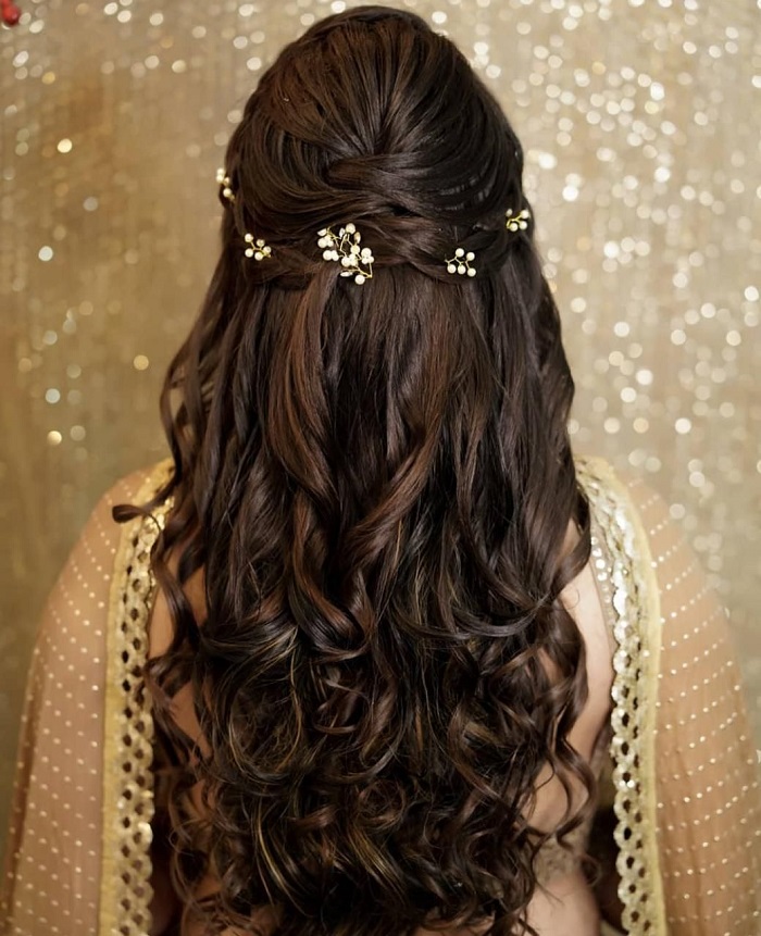 2 cute open hairstyle for gown | open hair style for wedding & party -  YouTube