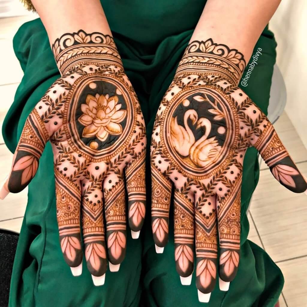 flower-and-check-back-hand-mehndi-design | WedAbout
