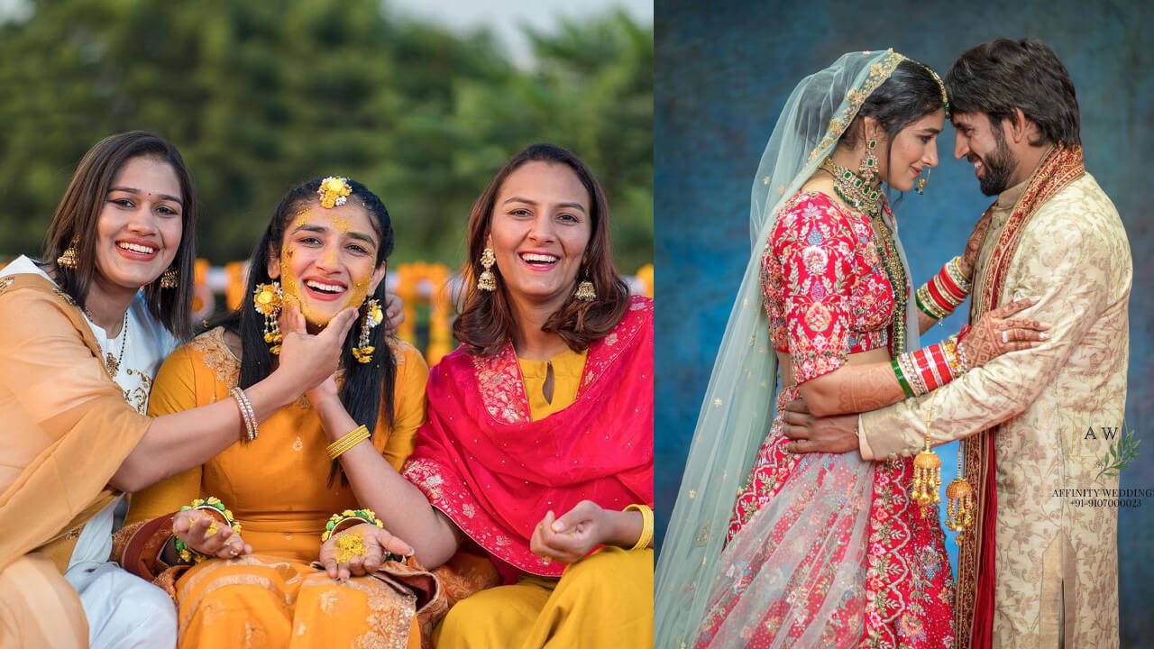 Sneak A Peek At Wrestlers Sangeeta Phogat & Bajrang Punia Intimate Wedding Ceremonies #SANGRANG