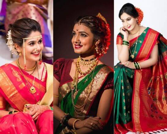 Spotted Stunning Nauvari Sarees On These Real Maharashtrian Brides.