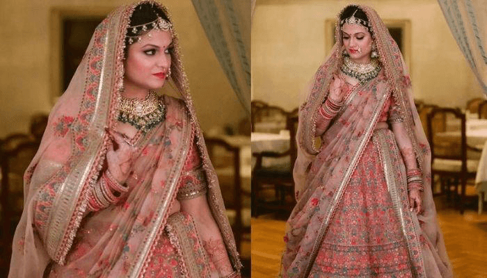 Buy Bollywood Sabyasachi inspired beige and red silk based wedding saree in  UK, USA and Canada