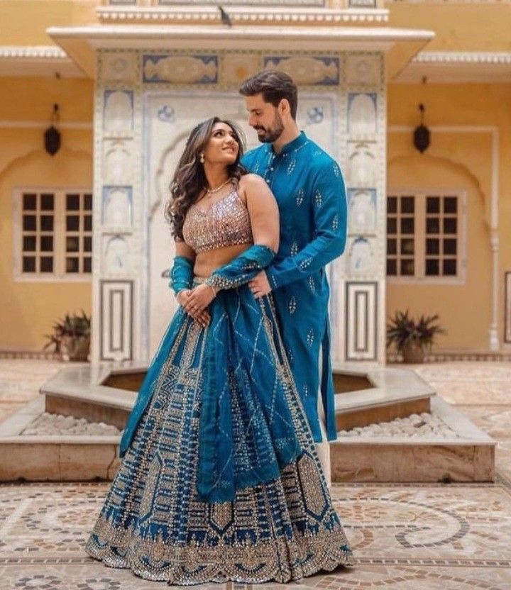 Dulha Dulhan Couple Dress Attire Matching Couple Outfits For Wedding Engagement  Matching