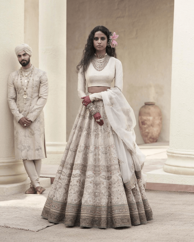 Sabyasachi Mukherjee : India. | Indian dresses, Bridal lehenga, White  bridal lehenga