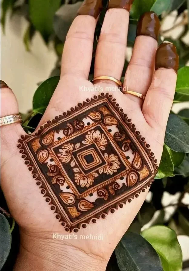 Square Shape Mandala Mehndi Design