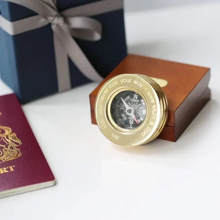 Engraved Compass as wedding gift for men