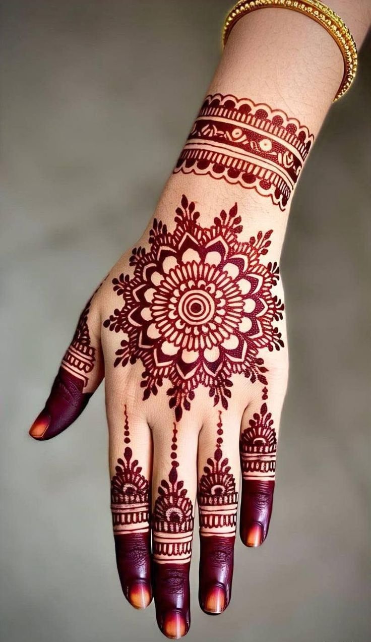 Mandala Mehendi Design with Flower
