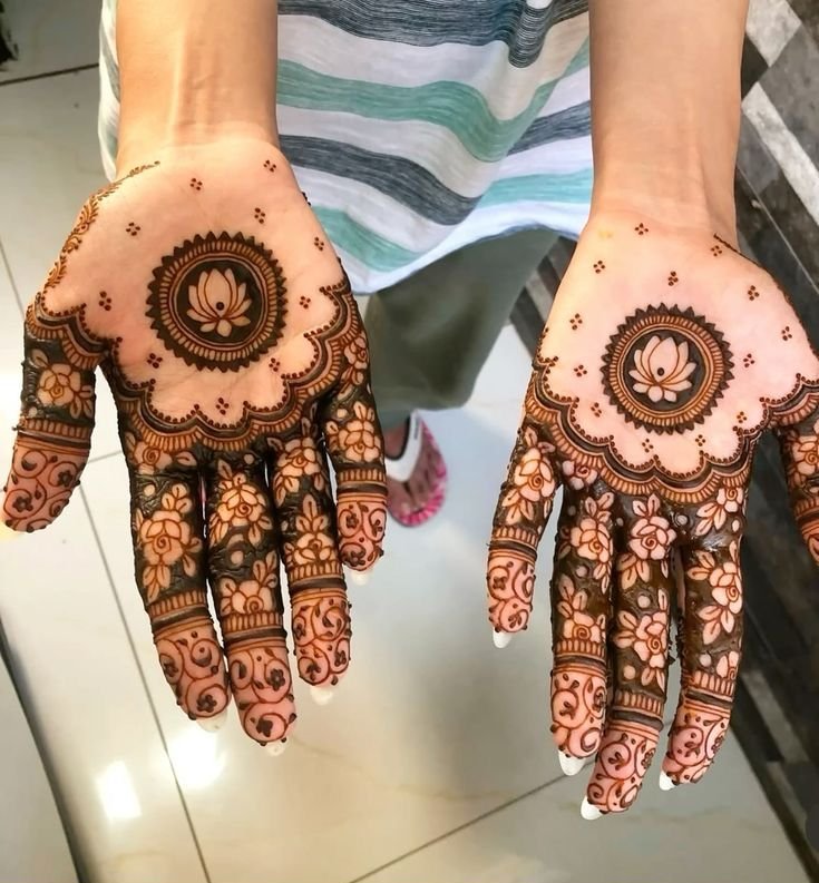 Mandala Mehendi Design with Flower