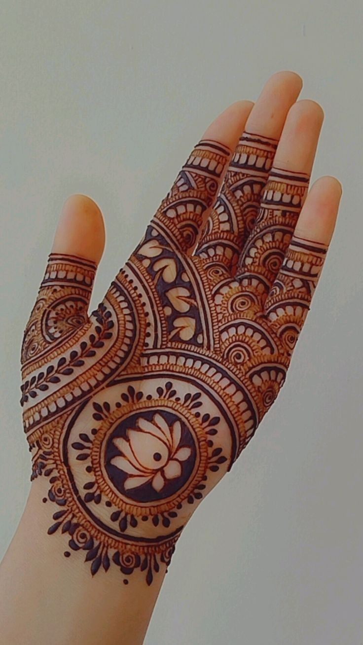 Mandala Mehendi Design with Lotus Flower