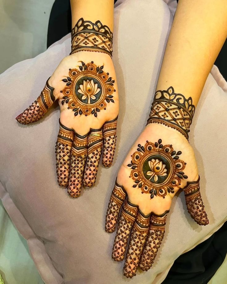 Mandala Mehendi Design with Lotus Flower