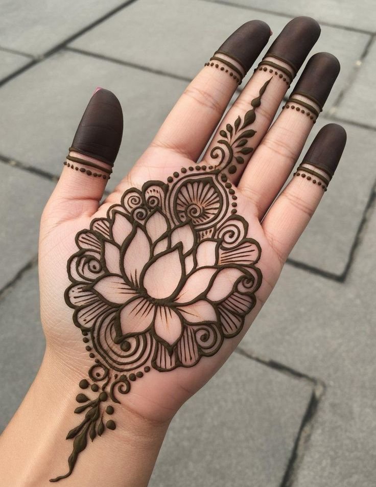 Mandala Mehendi Design with Lotus Flower