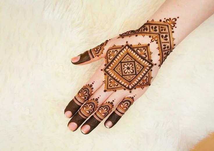 Square Shape Mandala Mehndi Design