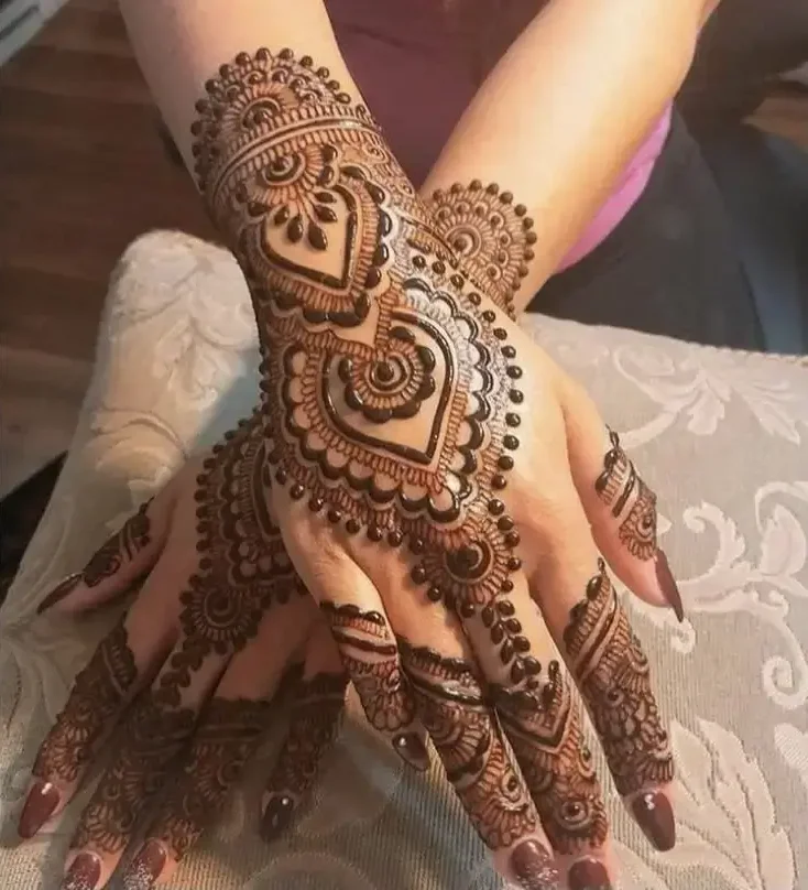 Stencil Arabic Back Hand Mehndi Design