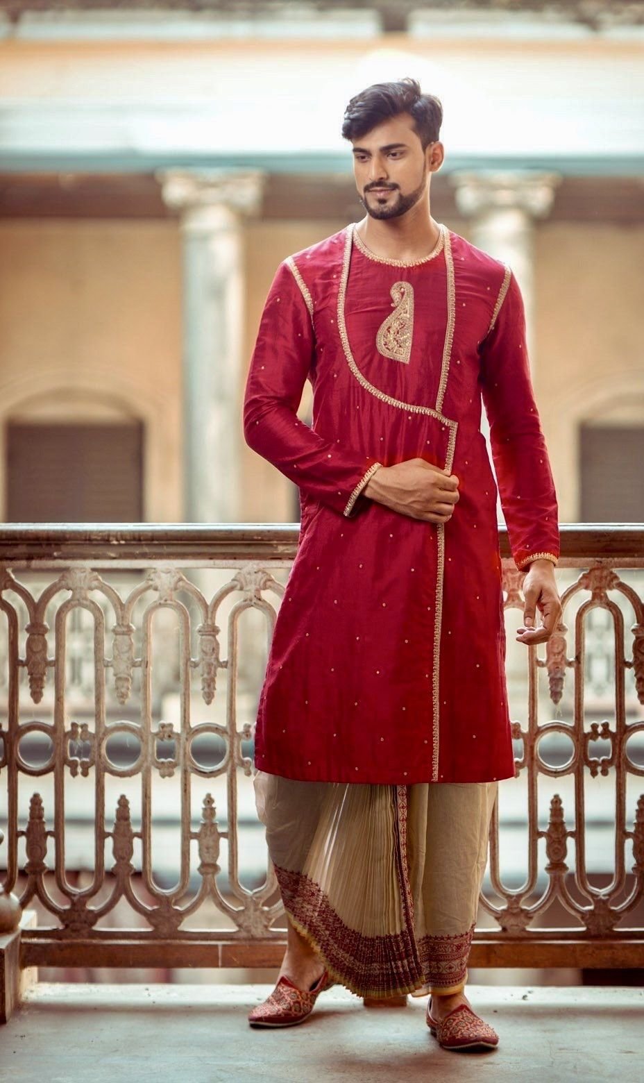 Royal Kurta with Dhoti-Style Pants