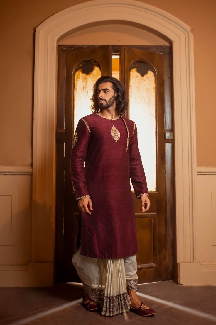 Royal Kurta with Dhoti-Style Pants