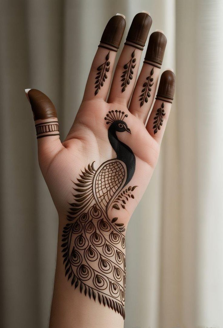 Easy and Beautiful Peacock Mehendi Design