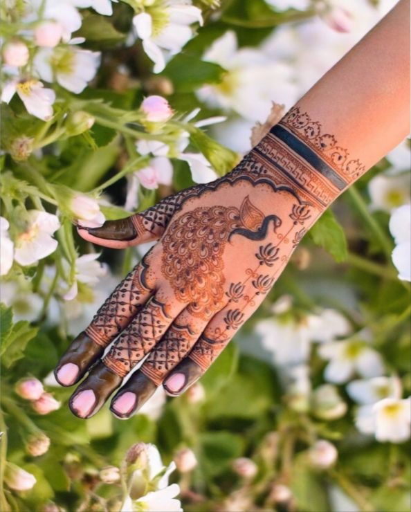 Peacock Mehendi Design Back Hand