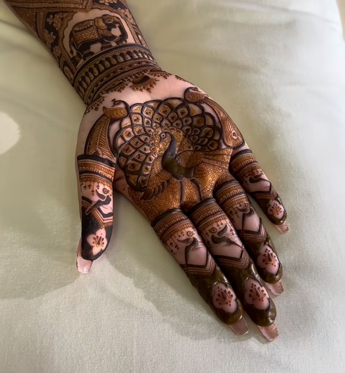 Peacock Mehendi Design Front Hand
