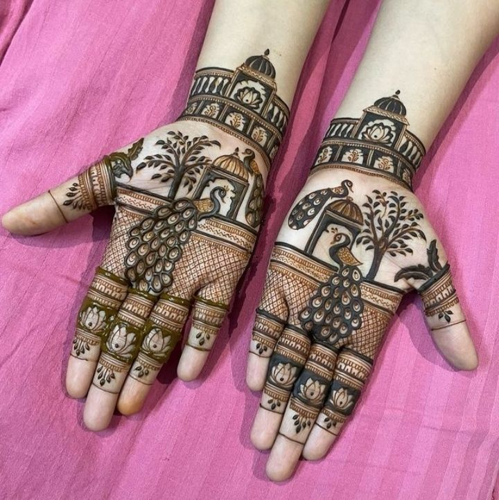 Peacock Mehendi Design Front Hand