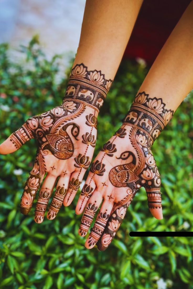 Peacock Mehendi Design Front Hand