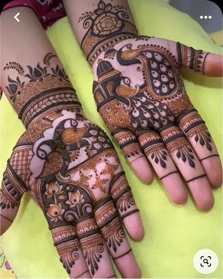 Peacock Mehendi Design Front Hand