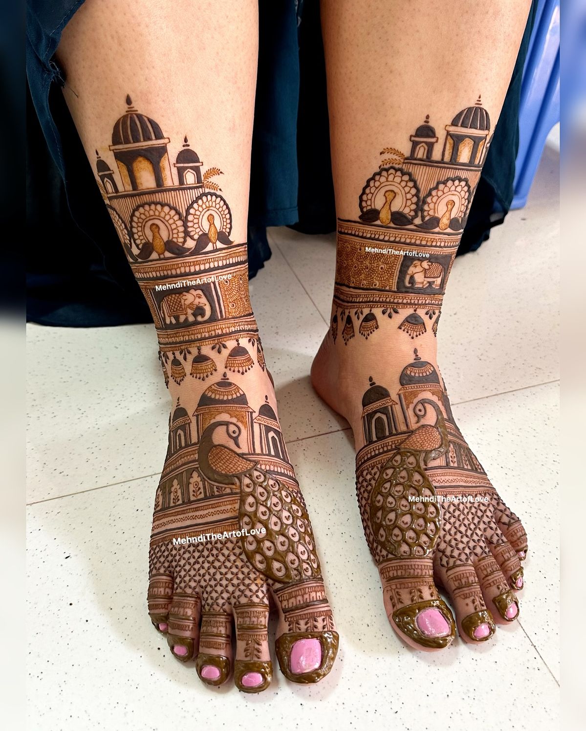 Peacock Mehendi Design for Foot