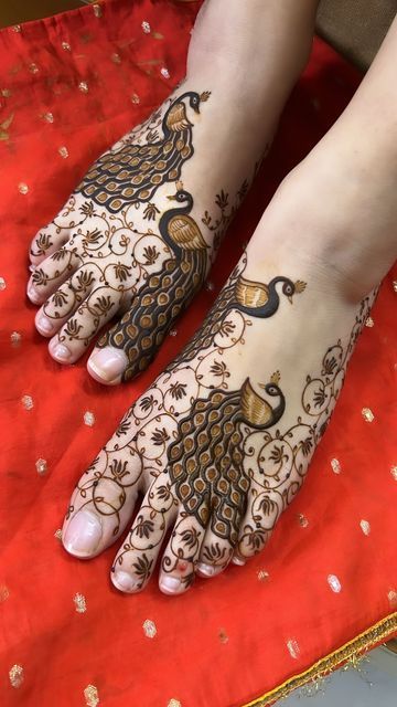 Peacock Mehendi Design for Foot