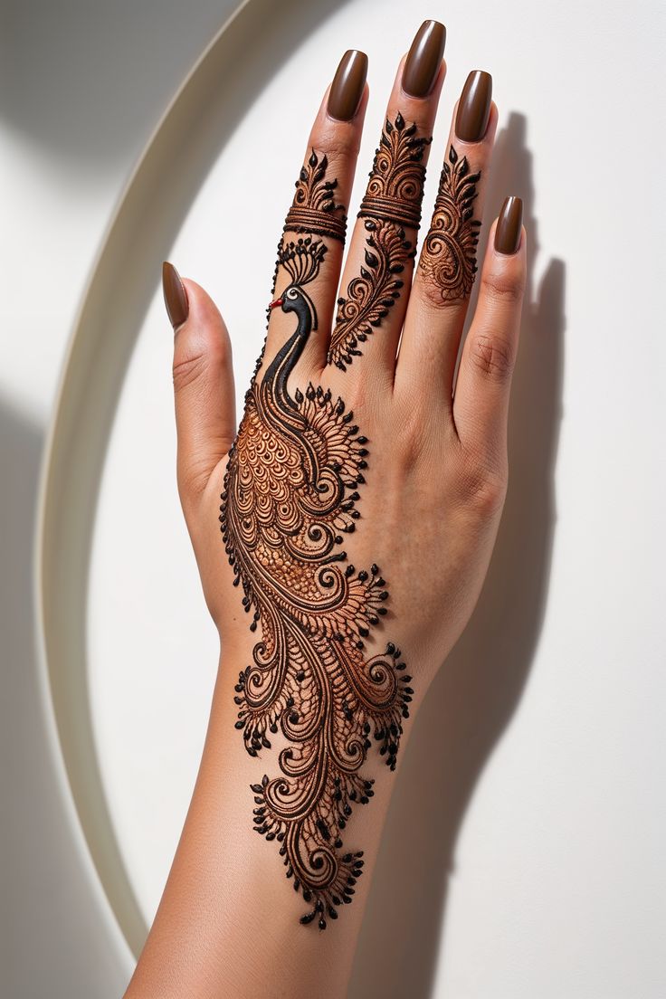 Peacock Mehendi Design for Girls