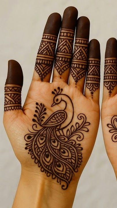 Simple Peacock Mehendi Design