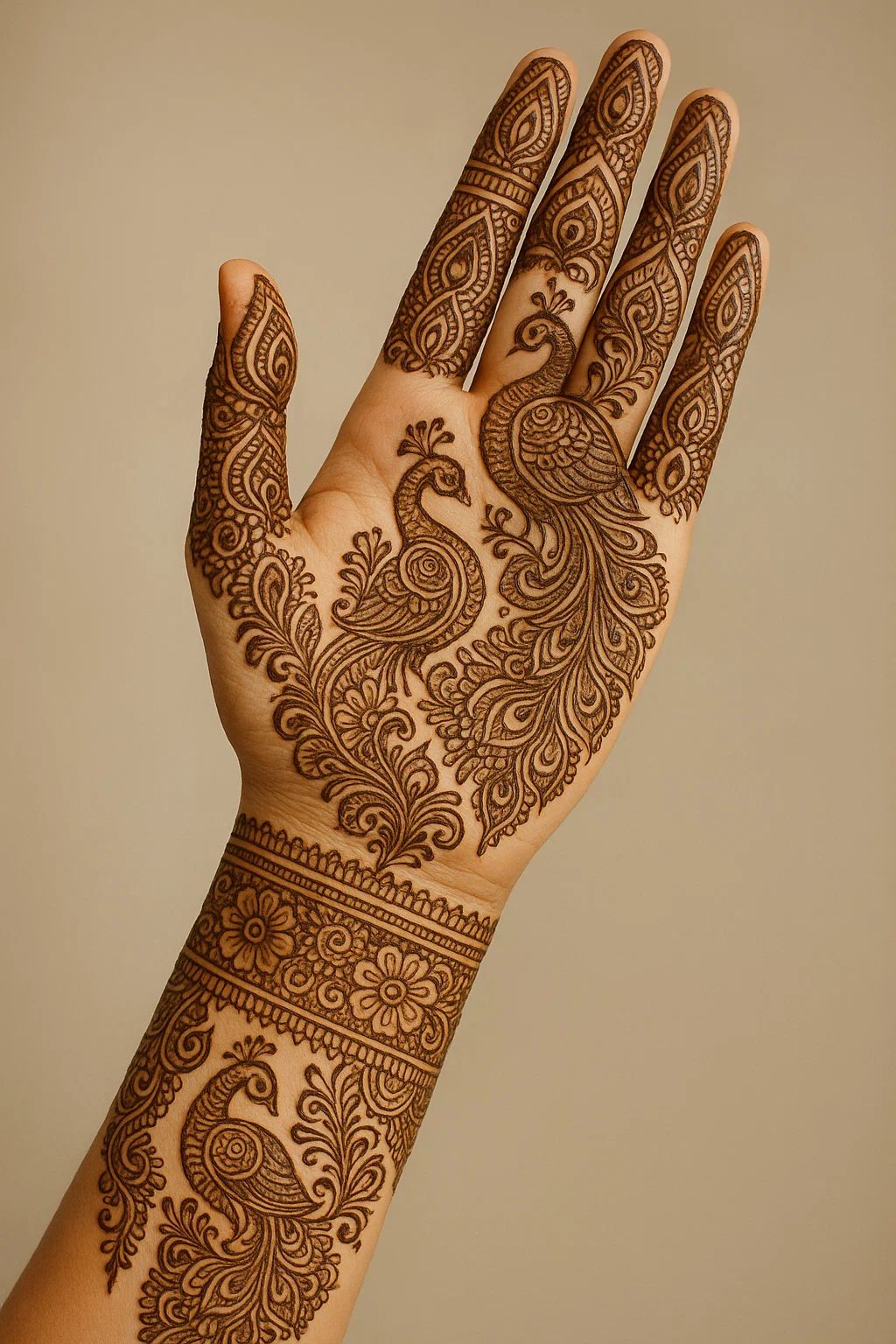 Simple Peacock Mehendi Design