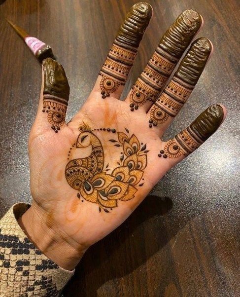 Simple Peacock Mehendi Design