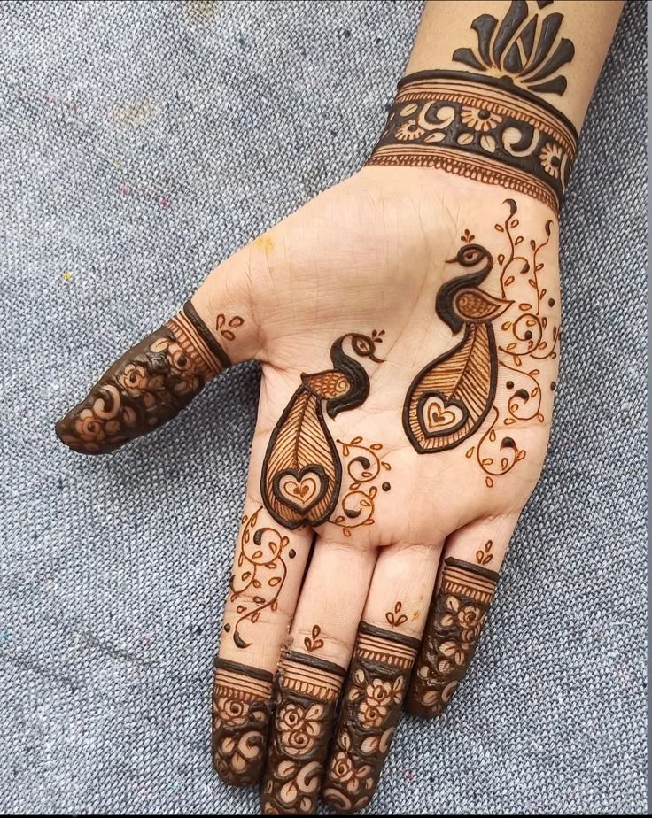 Simple Peacock Mehendi Design