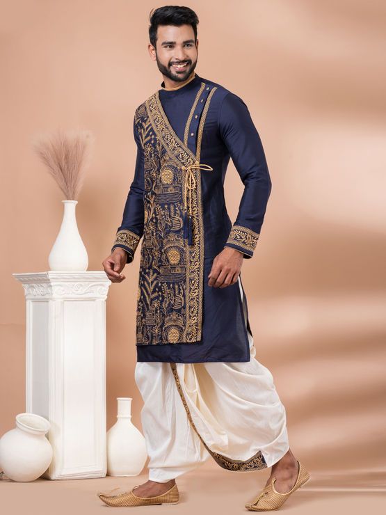 Royal Kurta with Dhoti-Style Pants